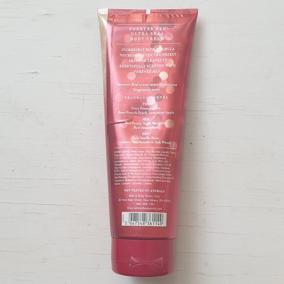 Bath & Body Works Forever Red Ultra Shea Body Cream 8 Oz & Shower Gel 10 Oz - Picture 4 of 8